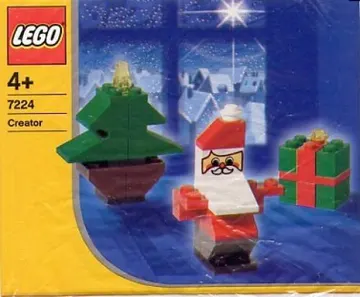 Santa, Tree, and Present