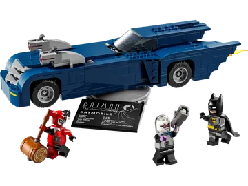 Batman with the Batmobile vs Harley Quinn and Mr. Freeze