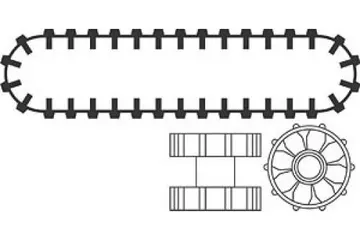 Caterpillar Hub and Tread (Set of 2 treads 4 Hubs)