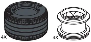 Large Lawn Tire & Hub (4 tires 4 hubs)