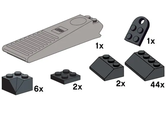 Gray Brick Separator with Black Frame Pieces