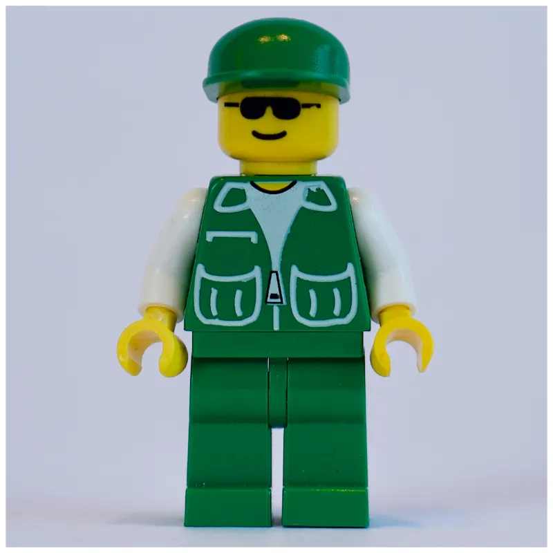 Man, Green Jacket, Green Legs, Green Cap, Sunglasses
