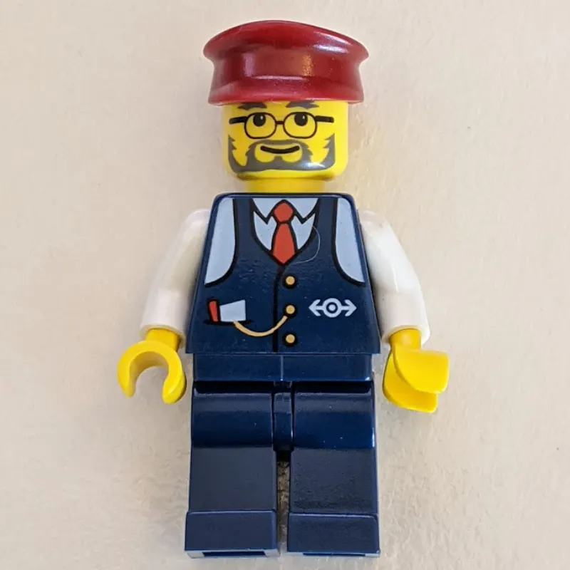Conductor - Dark Blue Jacket, Dark Blue Legs, Dark Red Hat, Glasses