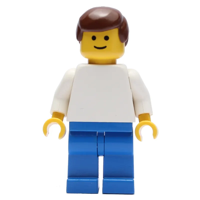 Soccer Player White Torso, Blue Legs, Brown Hair, Standard Face