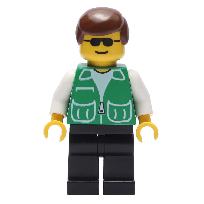Man, Green Jacket, Black Legs, Sunglasses