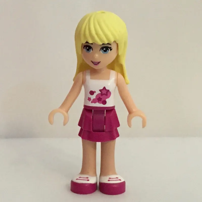 Stephanie - White Top, Magenta Skirt