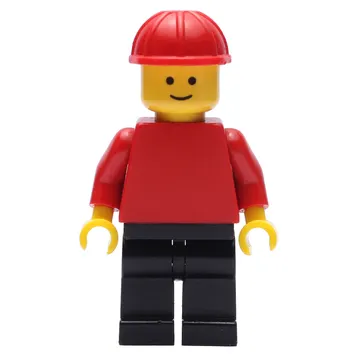 Man, Red Torso, Black Legs, Red Hard Hat (3626a Head)
