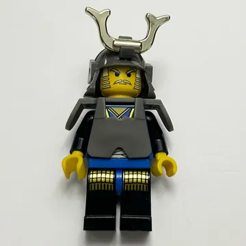 Shogun, Armor and Helmet with Horn, Blue and Black Robe