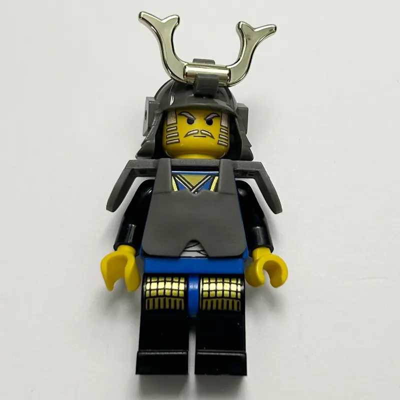 Shogun, Armor and Helmet with Horn, Blue and Black Robe