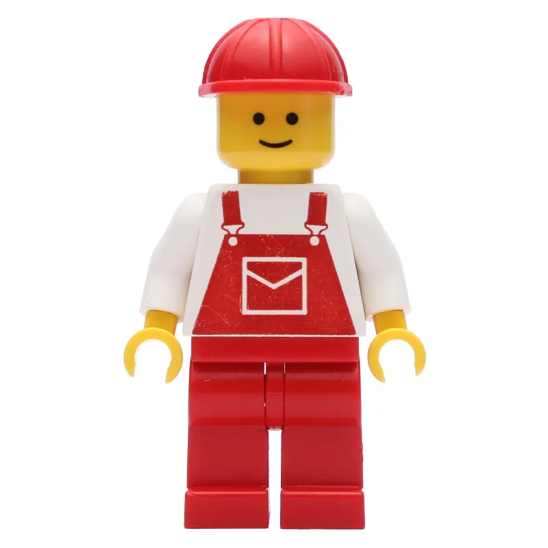Man, Red Overalls, Red Hard Hat (3626a Head)
