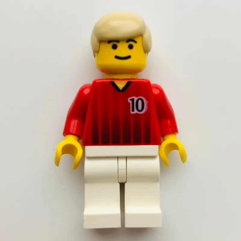 Soccer Player Red Torso, White Legs #10