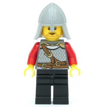 Knight - Dark Bluish Grey Torso, Black Legs, Light Bluish Grey Helmet