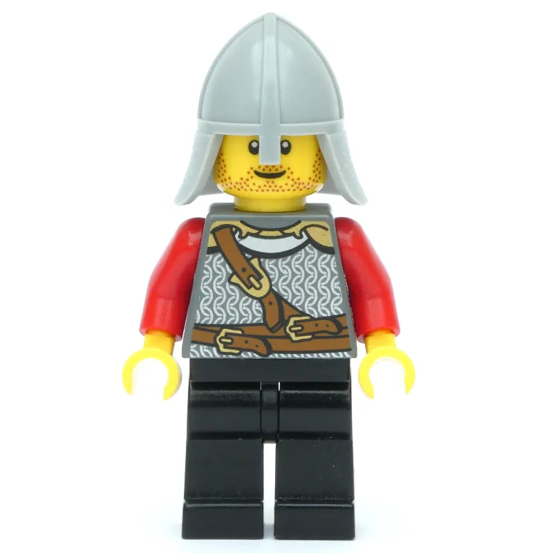 Knight - Dark Bluish Grey Torso, Black Legs, Light Bluish Grey Helmet