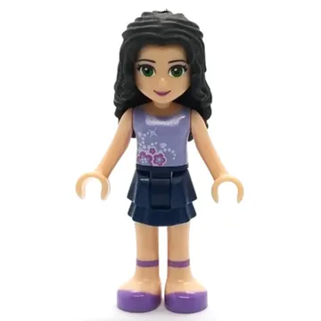 Emma - Lavender Top, Dark Blue Skirt