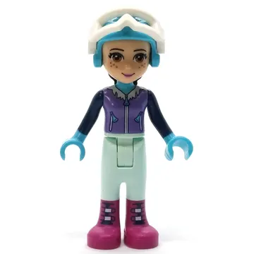 Emma - Medium Lavender Ski Vest, Light Aqua Trousers