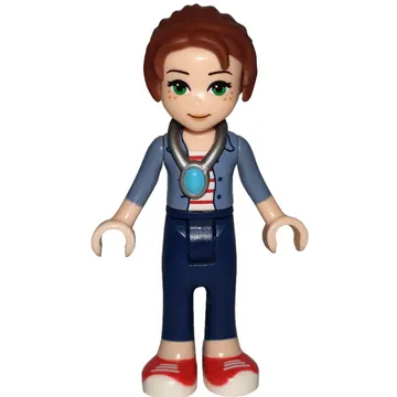 Emily Jones with Sand Blue Jacket and Necklace