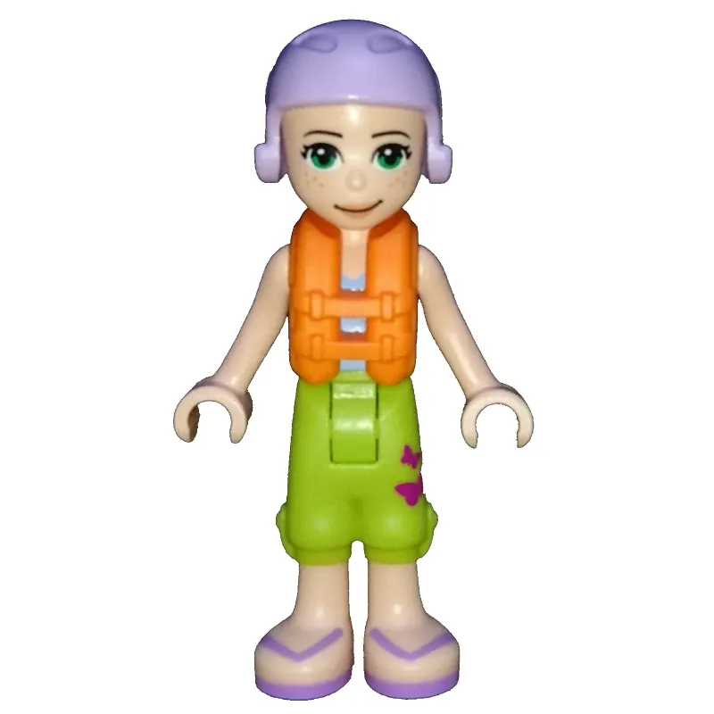 Mia - Medium Azure Top, Lime Trousers, Lavender Cap, Life Vest