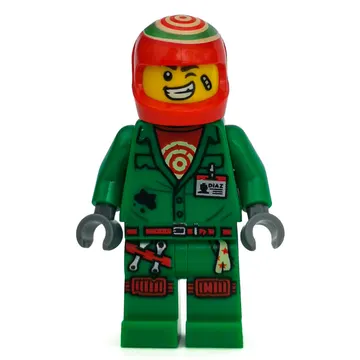 Douglas Elton / El Fuego, Green Outfit with Red Helmet