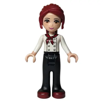 Mia - White Chef Jacket, Black Pants