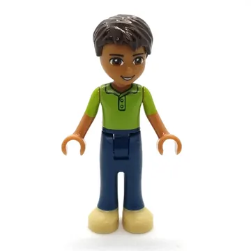 Robert - Lime Vest, Dark Blue Trousers