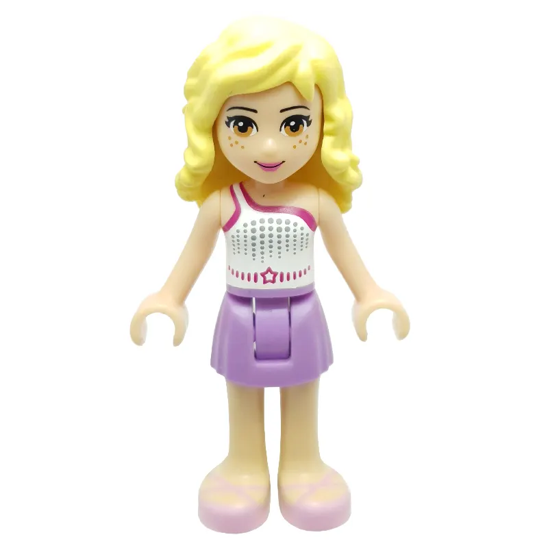 Naya - White Top, Medium Lavender Skirt