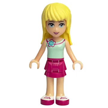 Stephanie - Light Aqua Top, Magenta Skirt