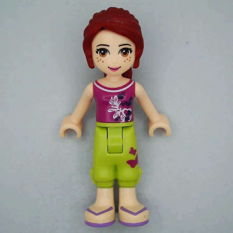 Mia - Magenta Top, Lime Trousers