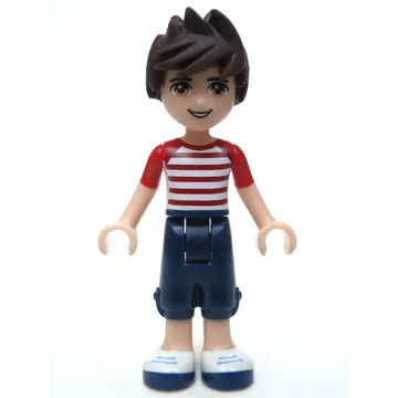 Noah - White Red Shirt, Dark Blue Trousers