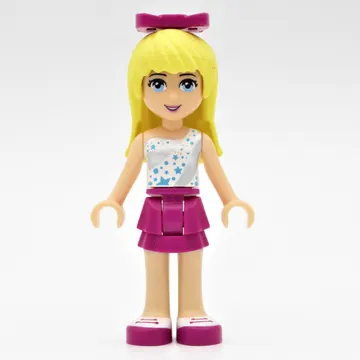 Stephanie - White/Silver Top, Magenta Skirt