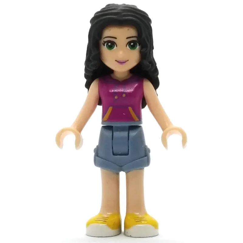 Emma - Magenta Top, Sand Blue Skirt