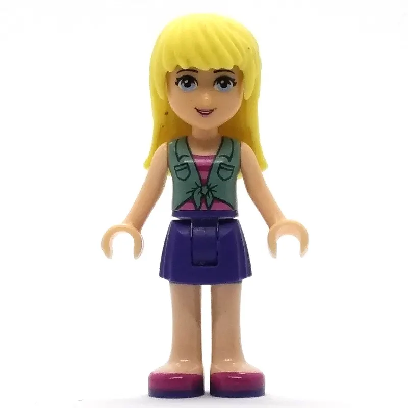 Stephanie - Sand Green Vest, Dark Purple Skirt