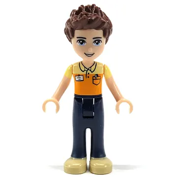 Daniel - Orange Shirt, Dark BLue Trousers
