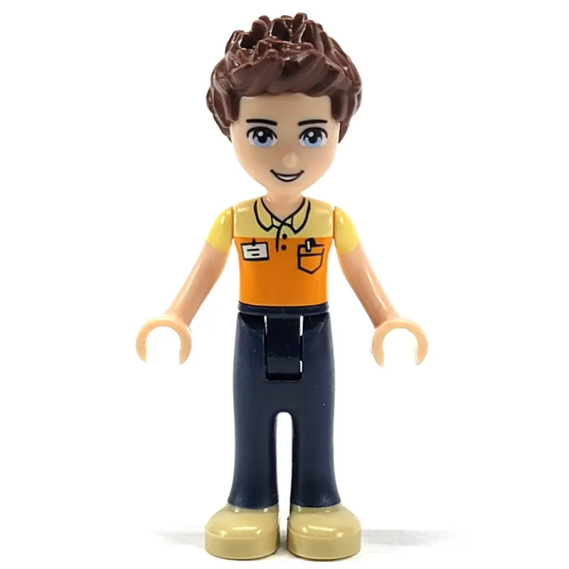 Daniel - Orange Shirt, Dark BLue Trousers