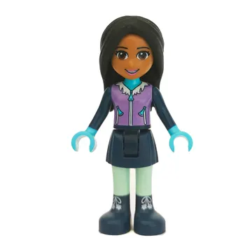 Amanda - Medium Lavender Ski Vest, Dark Blue Skirt