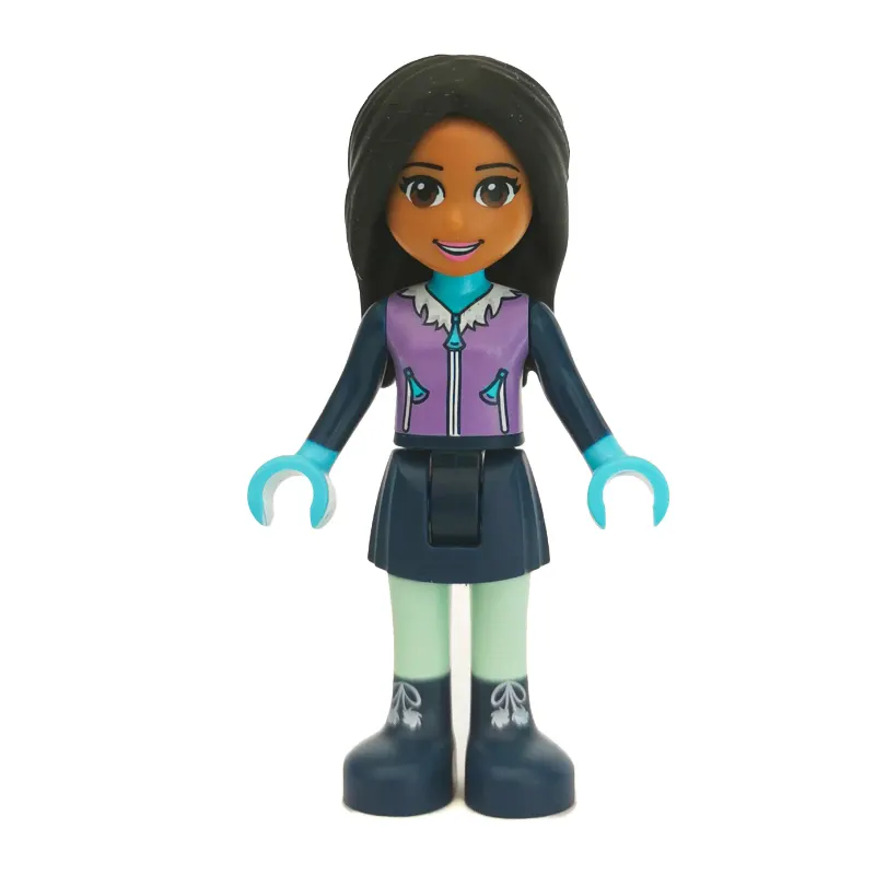 Amanda - Medium Lavender Ski Vest, Dark Blue Skirt