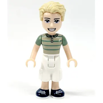 James - Tan Sweater, White Trousers