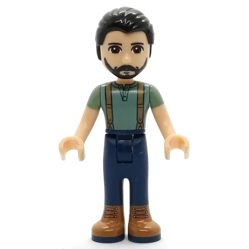 Steve - Sand Green Shirt, Dark Blue Trousers