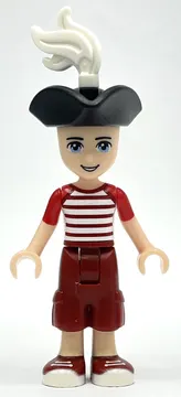 Zack - Red/White Shirt, Dark Red Trousers, Pirate Hat