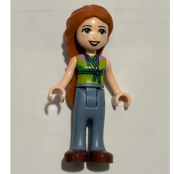 Ann - Green/Lime Vest, Sand Blue Trousers