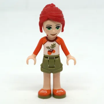 Mia - White/Orange Top, Olive Green Skirt