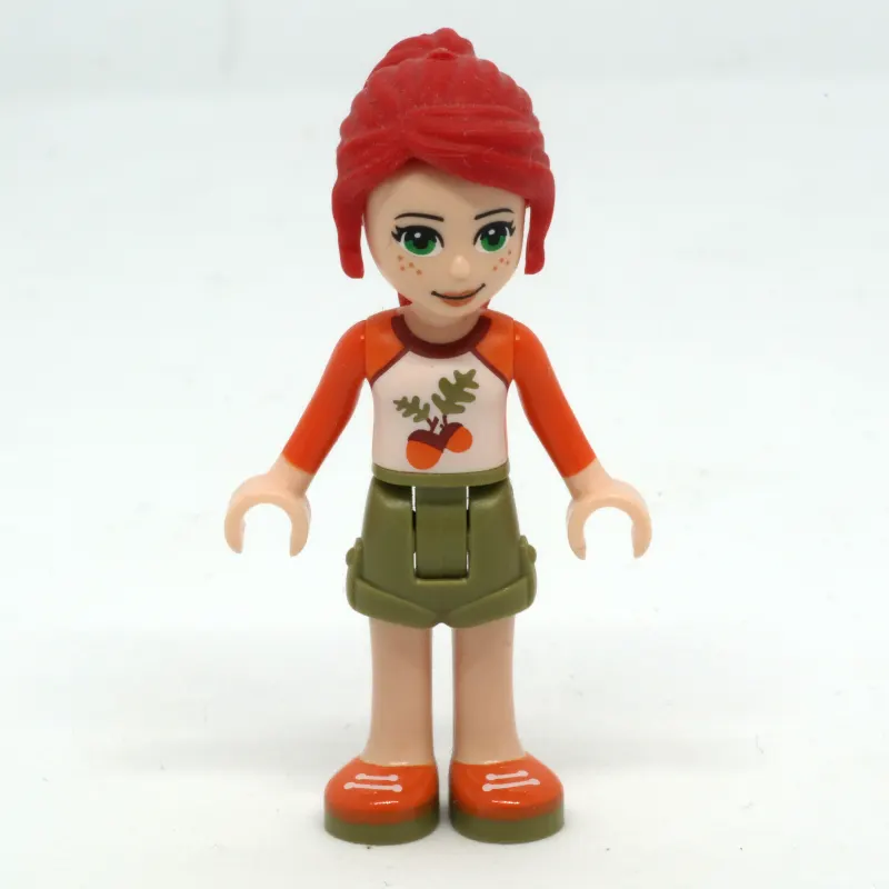 Mia - White/Orange Top, Olive Green Skirt