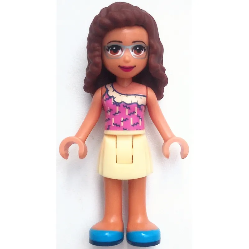 Olivia - Dark Pink Top, Bright Light Yellow Skirt