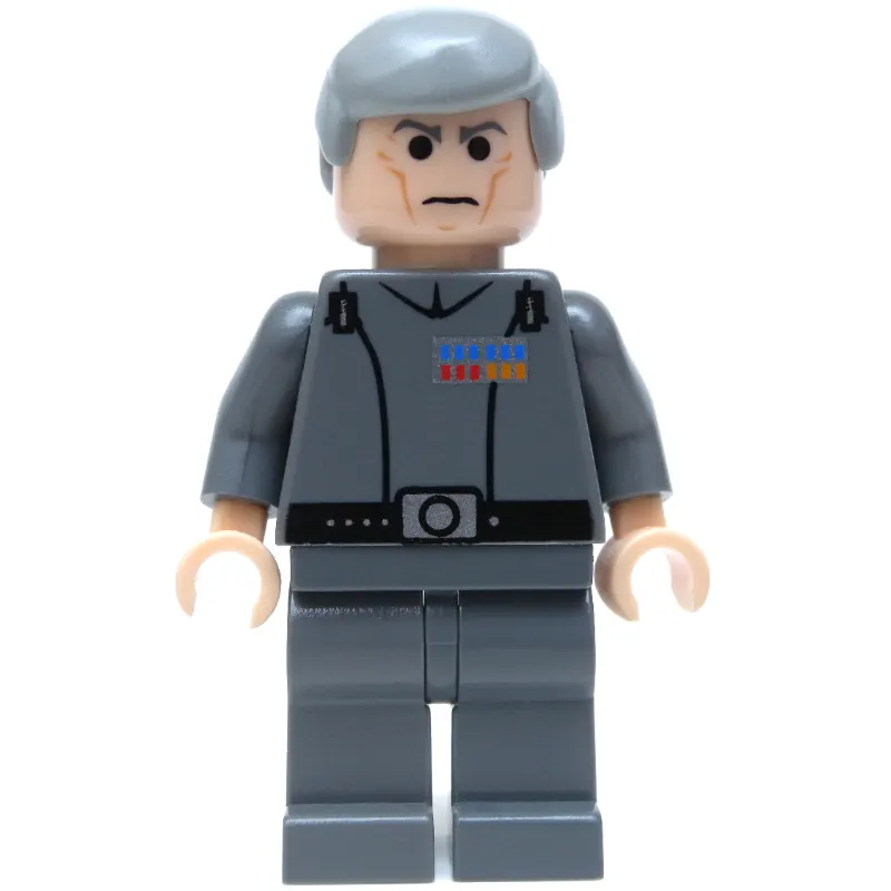 Grand Moff Wilhuff Tarkin, Dark Bluish Gray, Smooth Hair