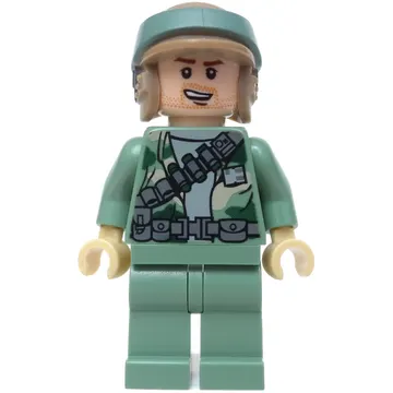 Rebel Trooper in Endor Uniform, Sand Green Legs, Beard Stubble