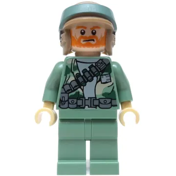 Rebel Trooper in Endor Uniform, Sand Green Legs, Dark Orange Beard