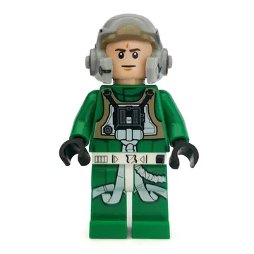 Rebel Pilot A-wing, Green Uniform, White Pupils