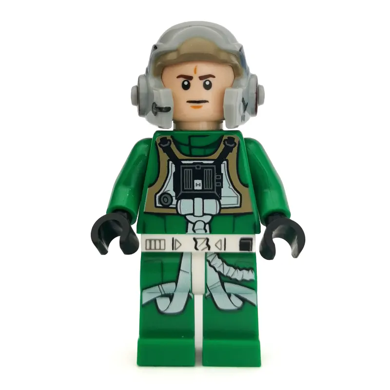 Rebel Pilot A-wing, Green Uniform, White Pupils