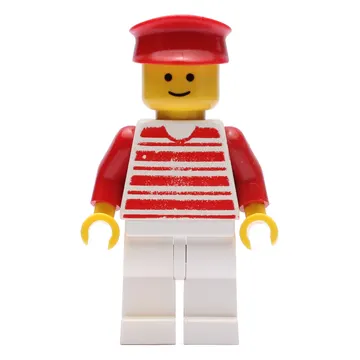 Man - Red/White Striped Shirt, Red Arms, White Legs, Red Hat