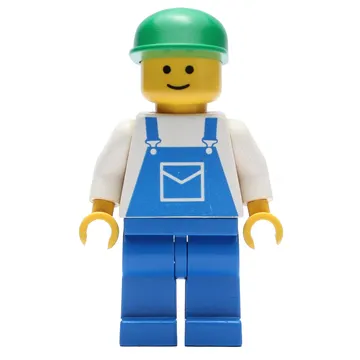 Man - White Torso, Blue Overall, Green Cap