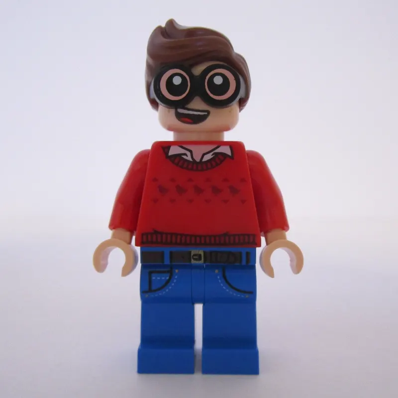 Dick Grayson with Red Sweater with Dark Red Robins Pattern